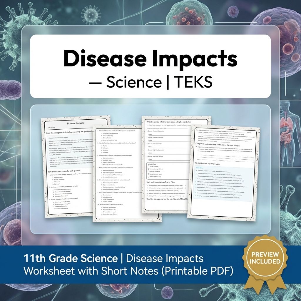 Grade 11 Science Worksheet Bundle | Genetics, Evolution & Human Body (PDF) — included worksheet 42