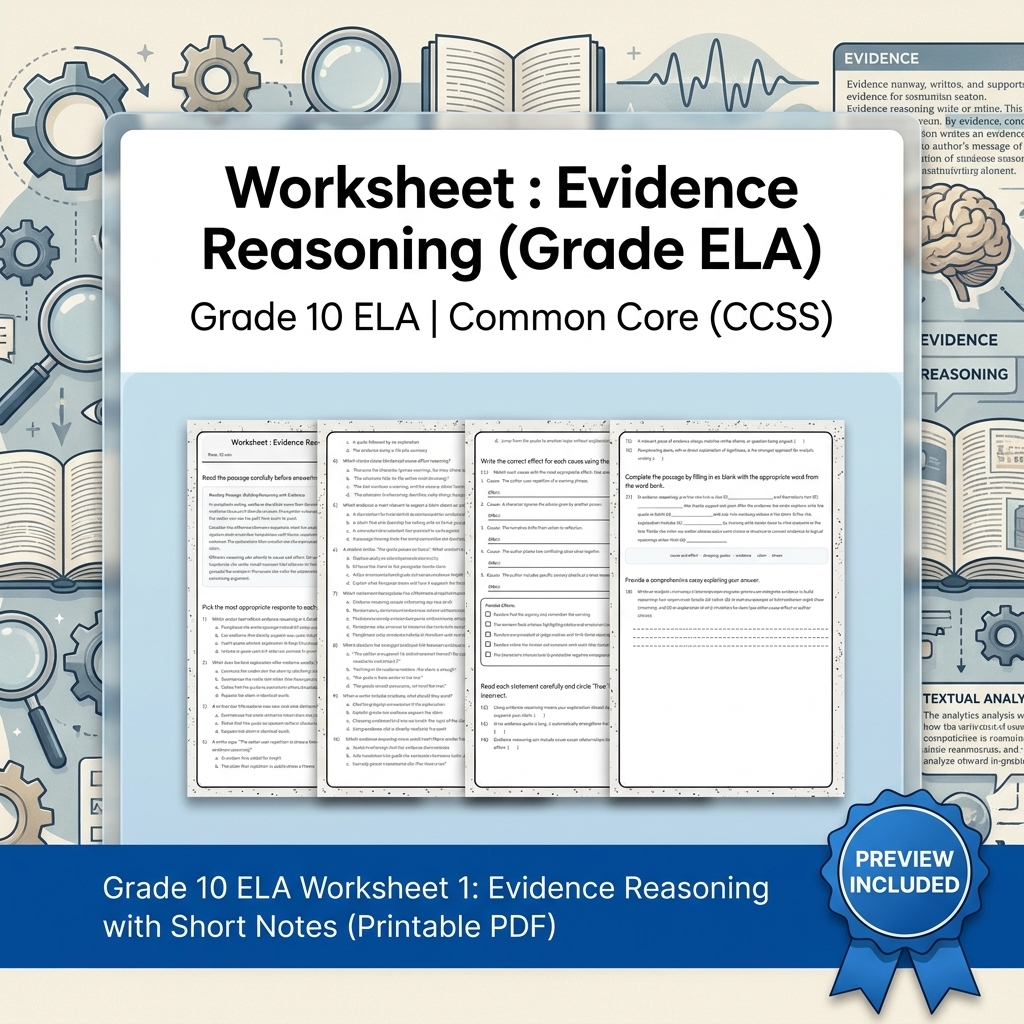 Grade 10 Source Integration & Writing Skills ELA Full-Year Bundle (CCSS) — included worksheet 33