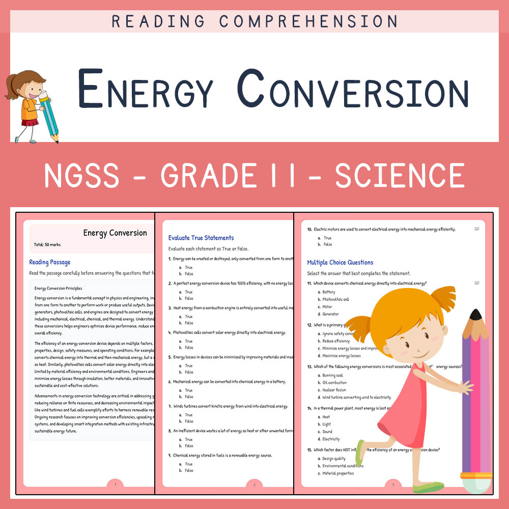 Grade 11 Science worksheet worksheet — Grade 11 Science | Energy Conversion Worksheet & Answer Key (PDF) NGSS Standards —…