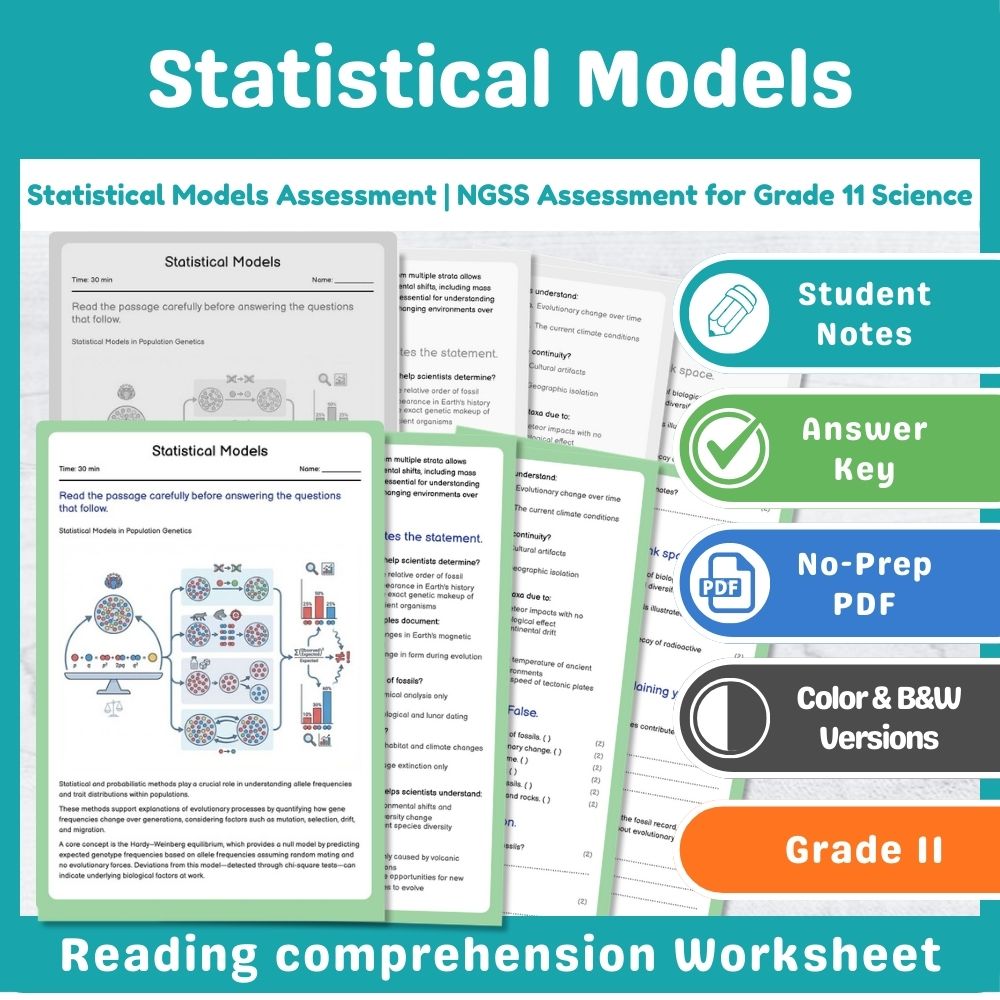 Grade 11 Science - Evolution & Population Genetics NGSS Assessment Bundle — included worksheet 3