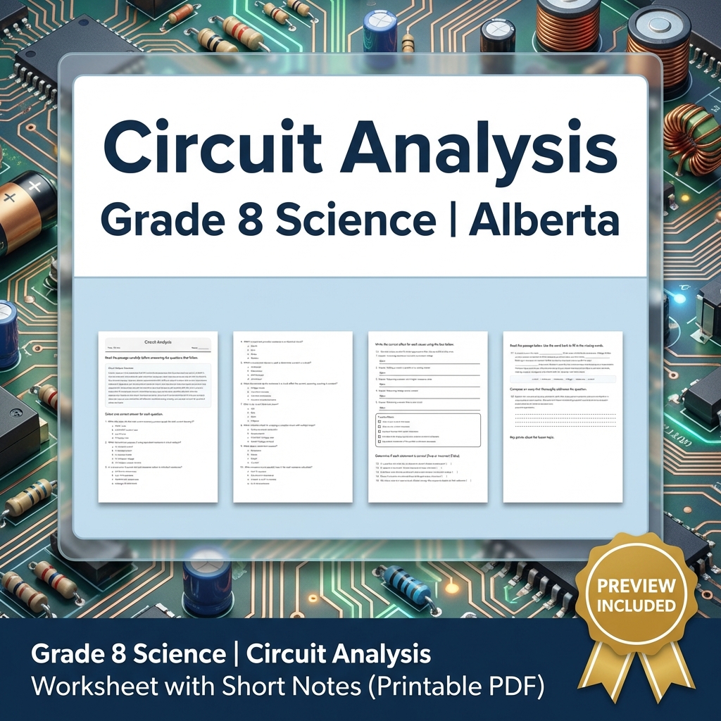 Grade 8 Science Worksheet Bundle | Alberta Standards | Year-Long Assessment Pack — included worksheet 49