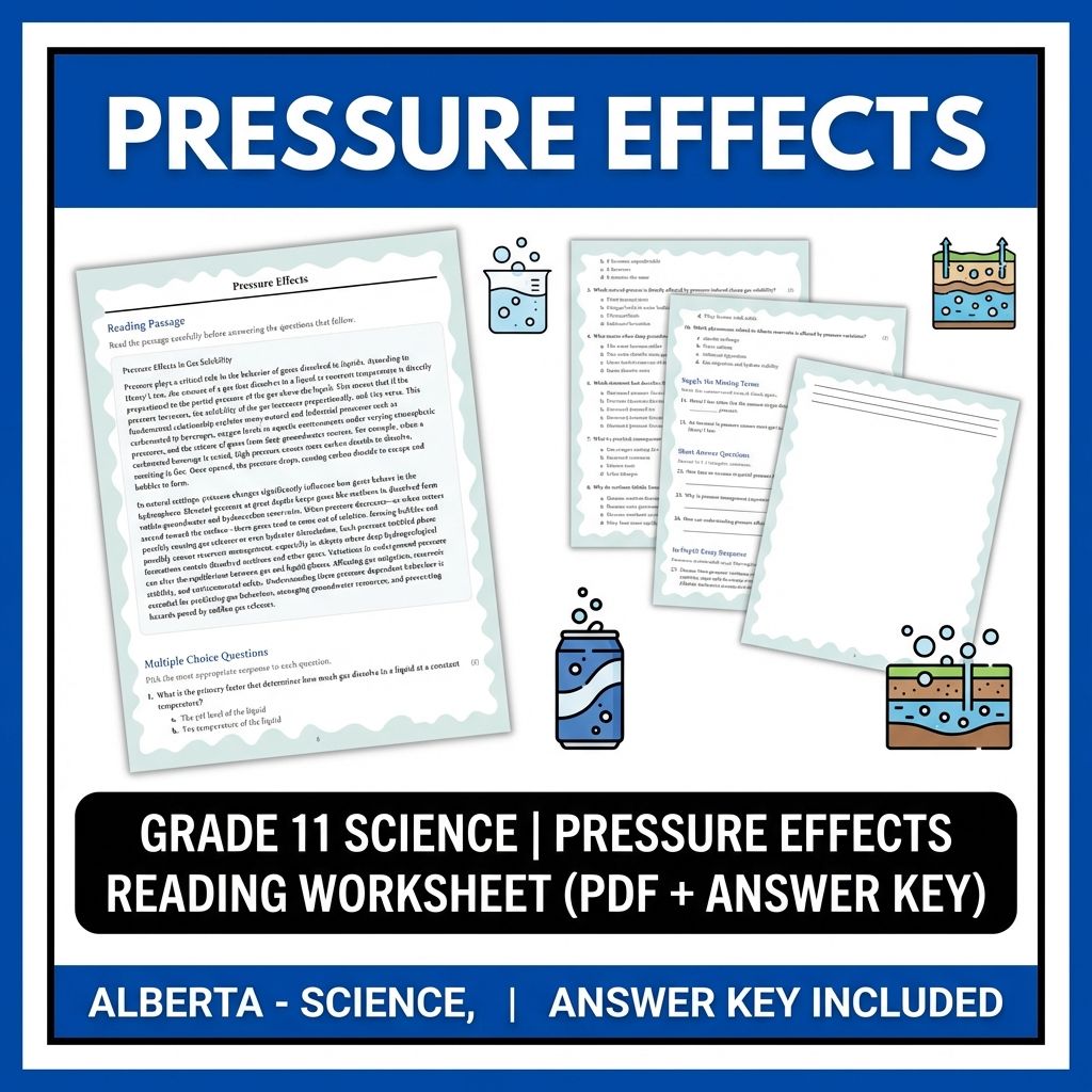 Grade 11 Science | Pressure Effects Reading Worksheet (PDF + Answer Key)