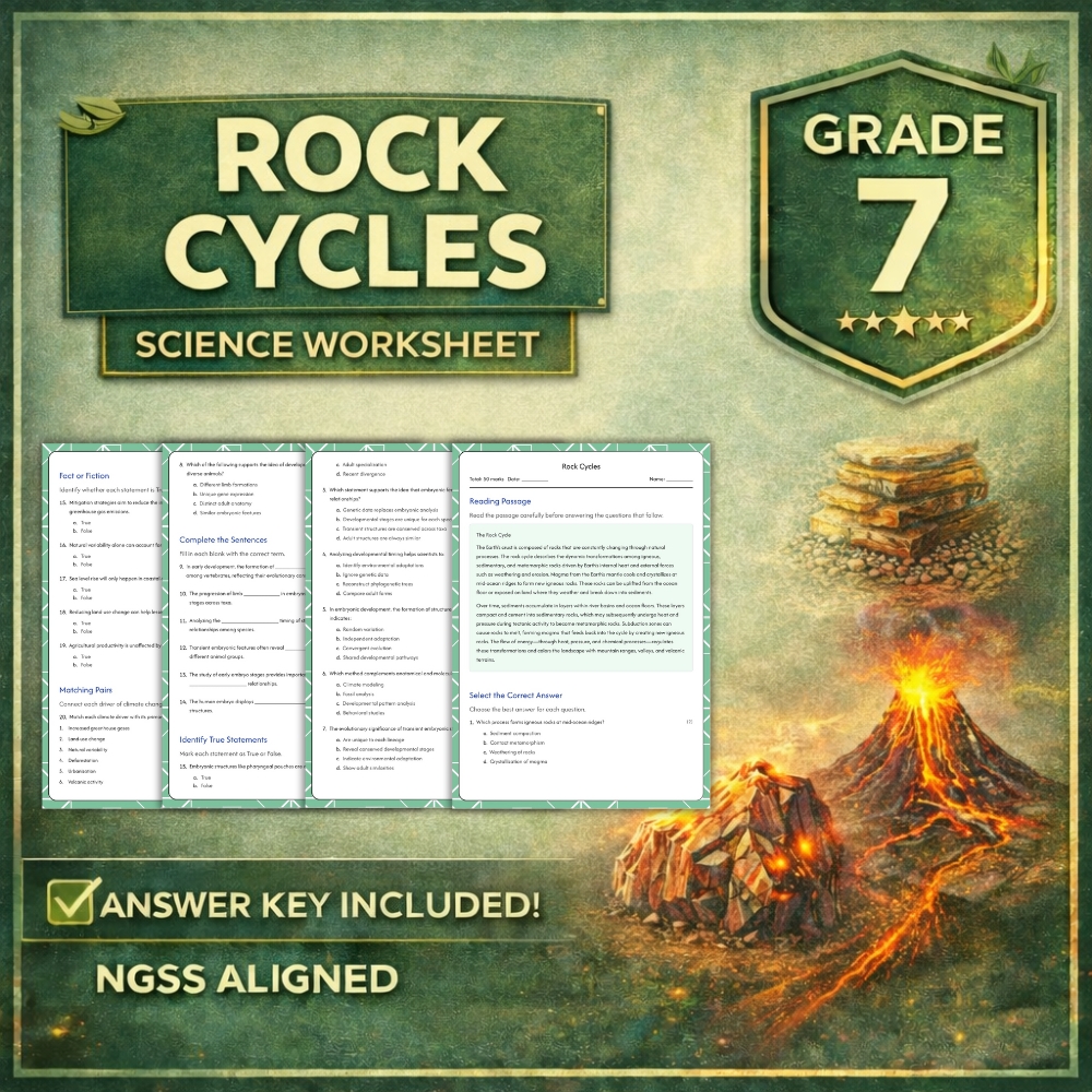 Grade 7 Science Bundle | Earth Systems & Processes NGSS (Worksheet Pack) — included worksheet 5