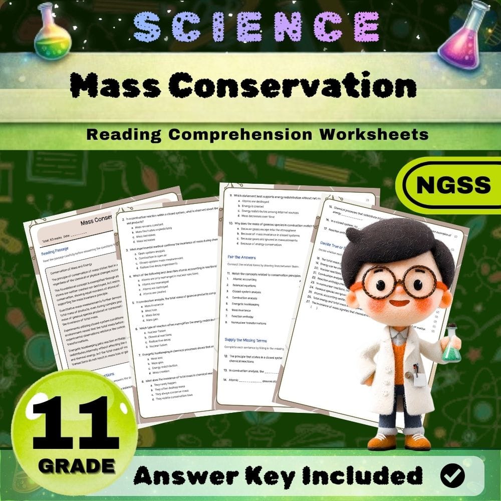Grade 11 Chemical Reactions & Bonding Science Lesson Bundle NGSS — included worksheet 6