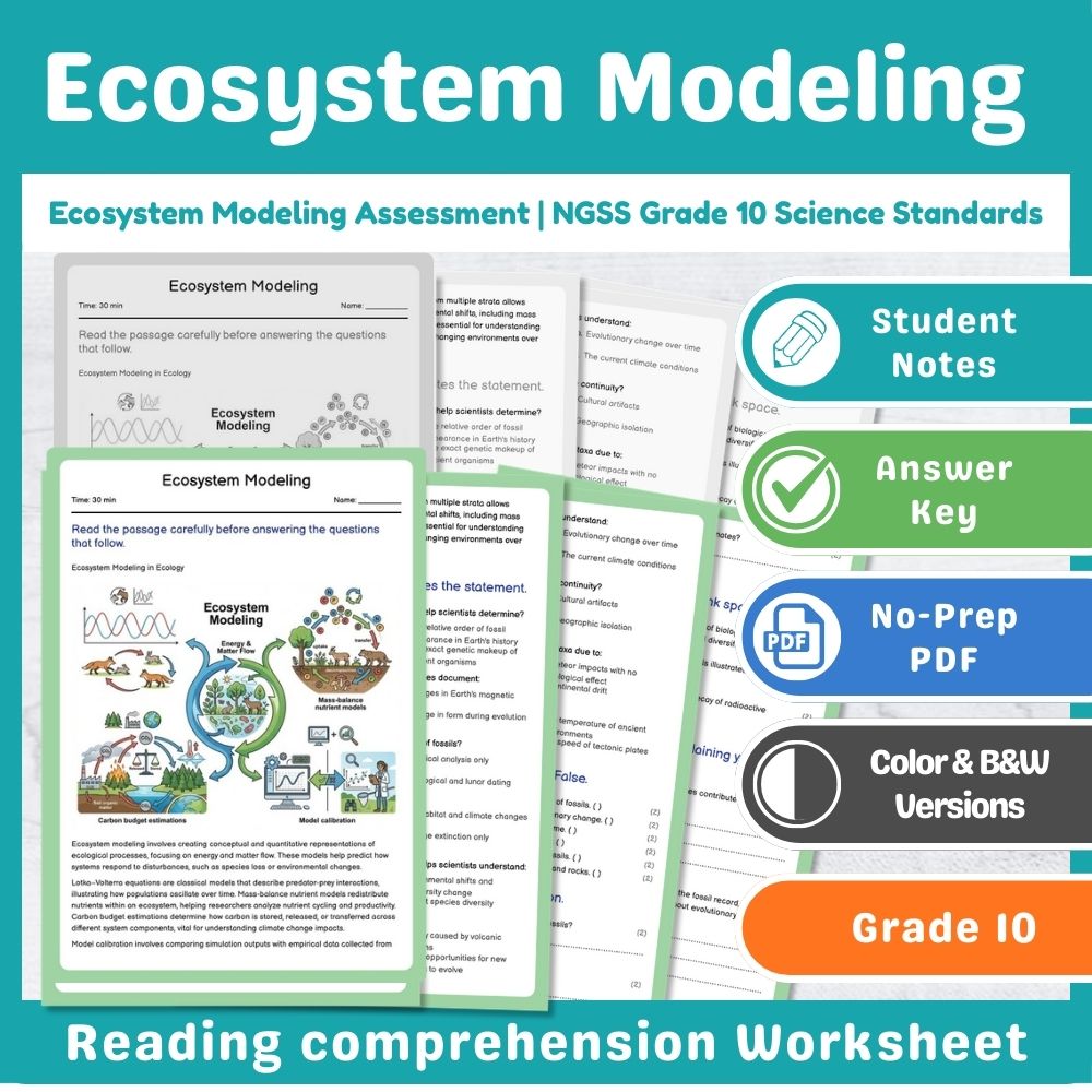Grade 10 Science Ecosystems Assessment – NGSS Standards-Aligned Mini Bundle — included worksheet 7