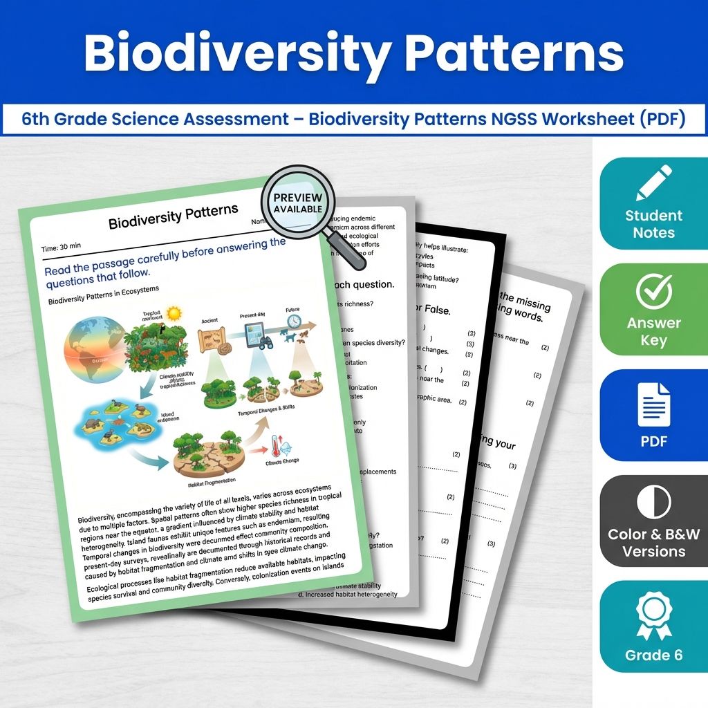 Grade 6 Science Full Year Bundle | NGSS Assessment Resources (Printable) — included worksheet 33