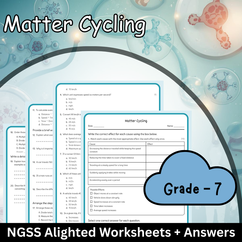 7th Grade Science | Matter Cycling Worksheet (NGSS) – Science PDF