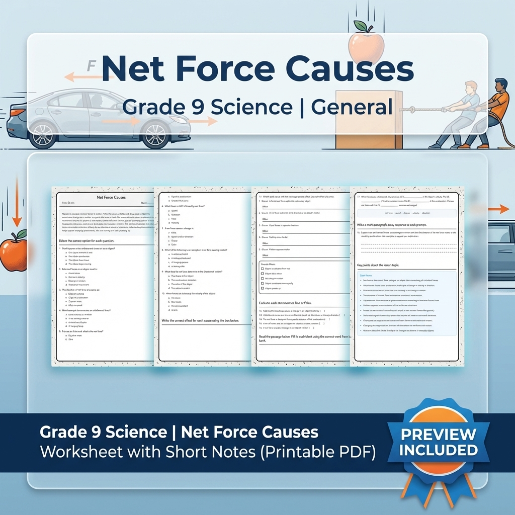 Grade 9 Science Data & Model Reasoning Full-Year Bundle: General Framework — included worksheet 26