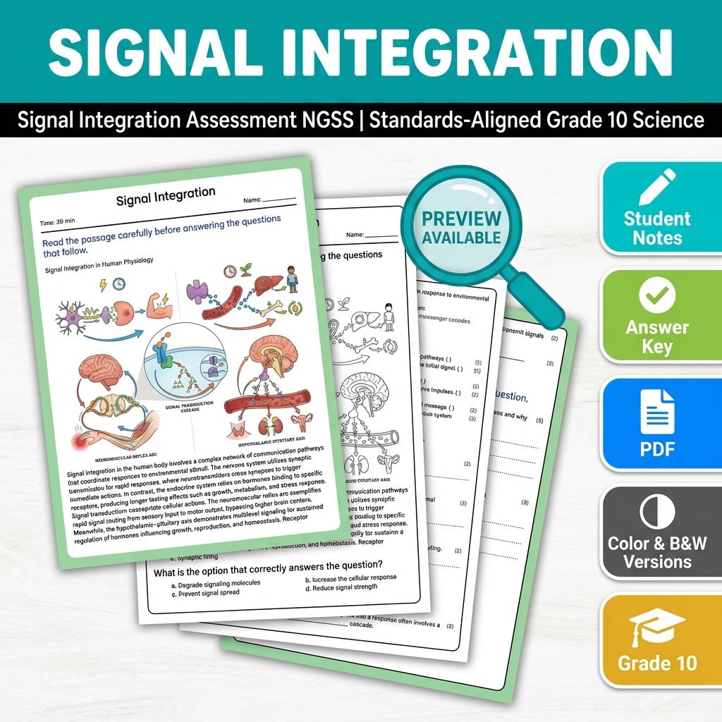 Signal Integration Assessment NGSS | Standards-Aligned Grade 10 Science