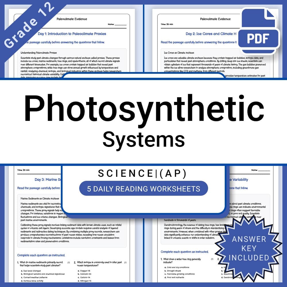 Grade 12 Science AP Full Year Bundle – Biology, Physics, Earth & Chemistry — included worksheet 47
