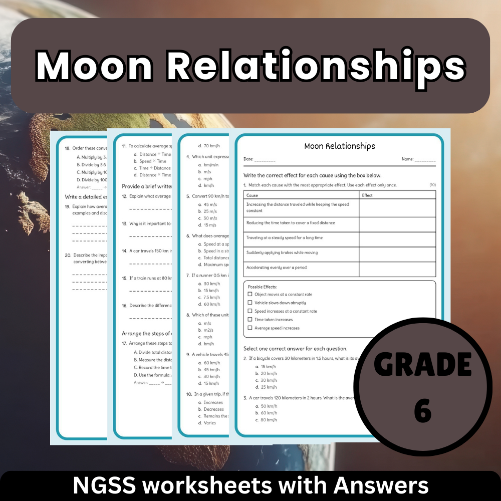 Grade 6 Science Worksheets Bundle- Resources for Earth, Space & Life - NGSS — included worksheet 39