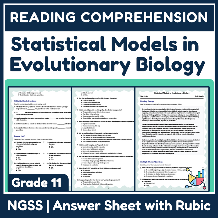 Grade 11 Science reading worksheets worksheet — 11th Grade Science | Statistial Models in Evolutionary Biology Reading Wor…