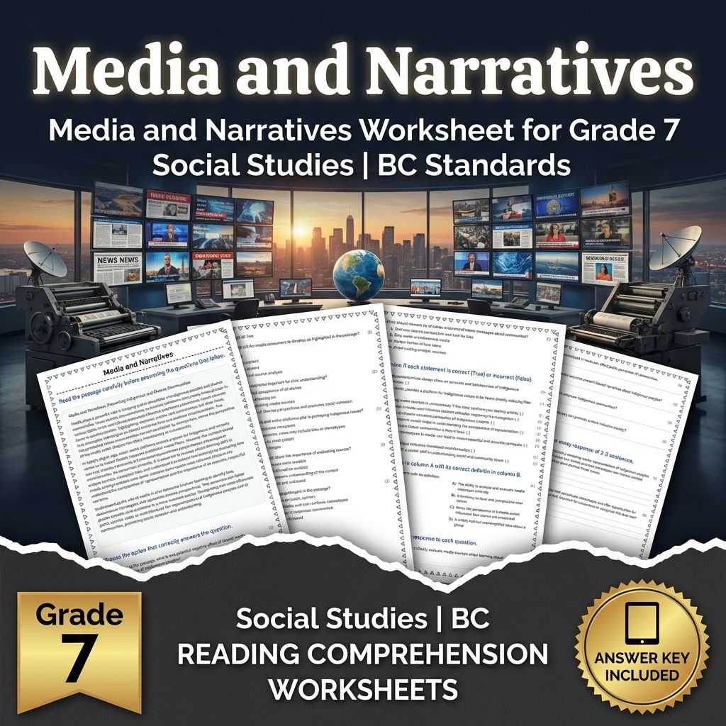 Media and Narratives Worksheet for Grade 7 Social Studies | BC Standards