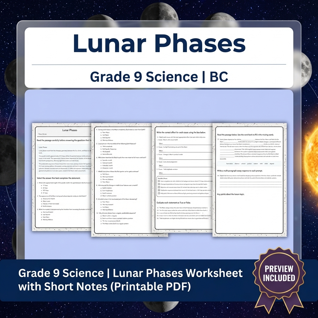 Grade 9 Science | BC Framework Lesson Bundle on Earth Systems & Climate — included worksheet 8