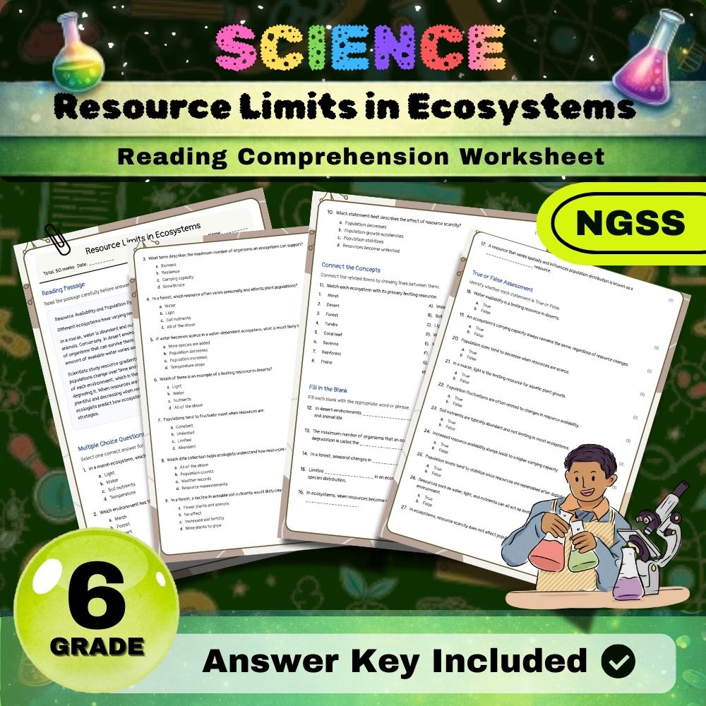 Grade 6 Science Worksheets Bundle | NGSS-Aligned — included worksheet 33