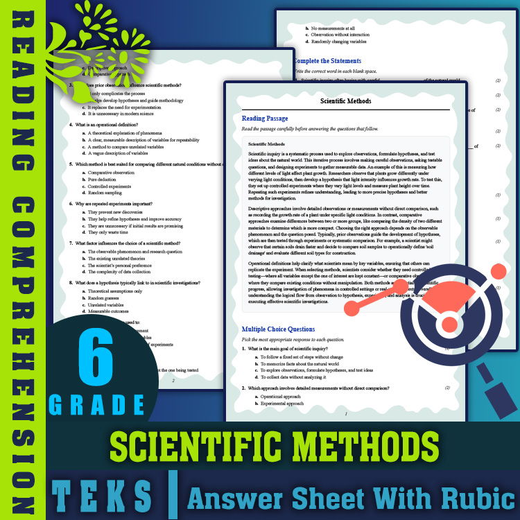 Grade 6 Science reading worksheets worksheet — 6th Grade Science | Scientific Methods Reading Worksheets (PDF & Answer Key…