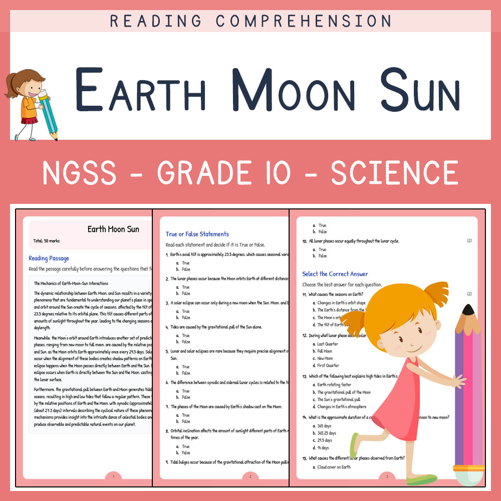 Grade 10 Science worksheet worksheet — Grade 10  Science | Earth Moon Sun Worksheet (PDF + Answer Key) - NGSS Aligned — pa…