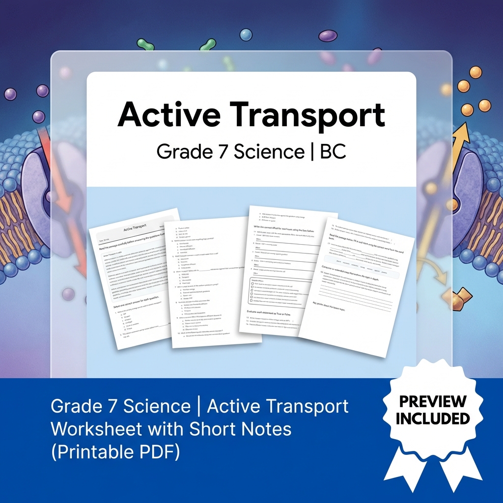 Grade 7 Science Full Year Bundle Ecosystems, Cells & Earth Processes Worksheets — included worksheet 38