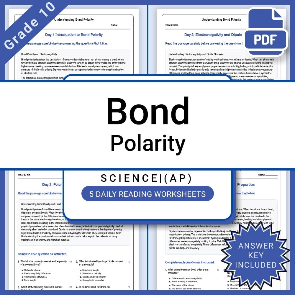 Grade 10 Science Lesson Group - AP Curriculum - Daily Reading Worksheets — included worksheet 11