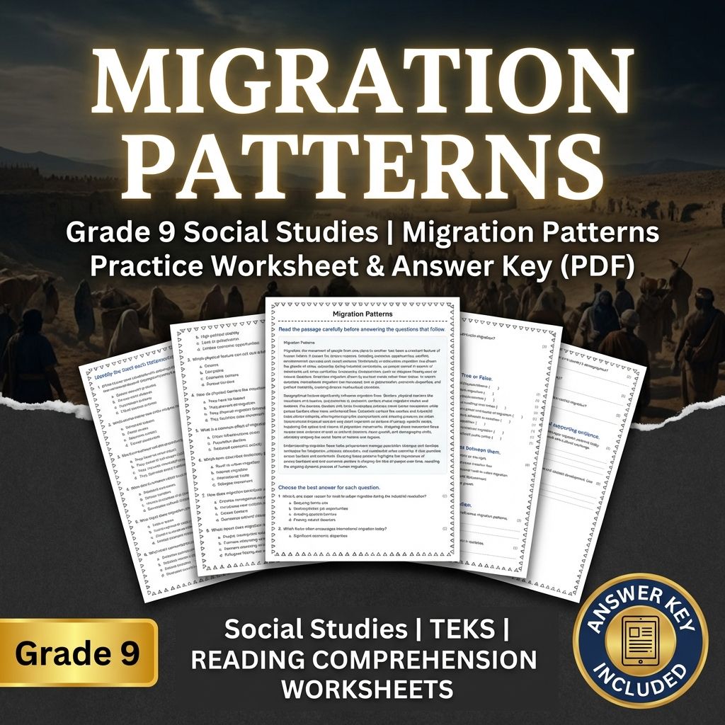 Grade 9 Social Studies | Migration Patterns Worksheet & Answer Key (PDF)