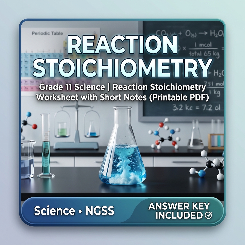 Grade 11 Science NGSS Worksheet Bundle – Ecosystem, Genetics & Physics Topics — included worksheet 40