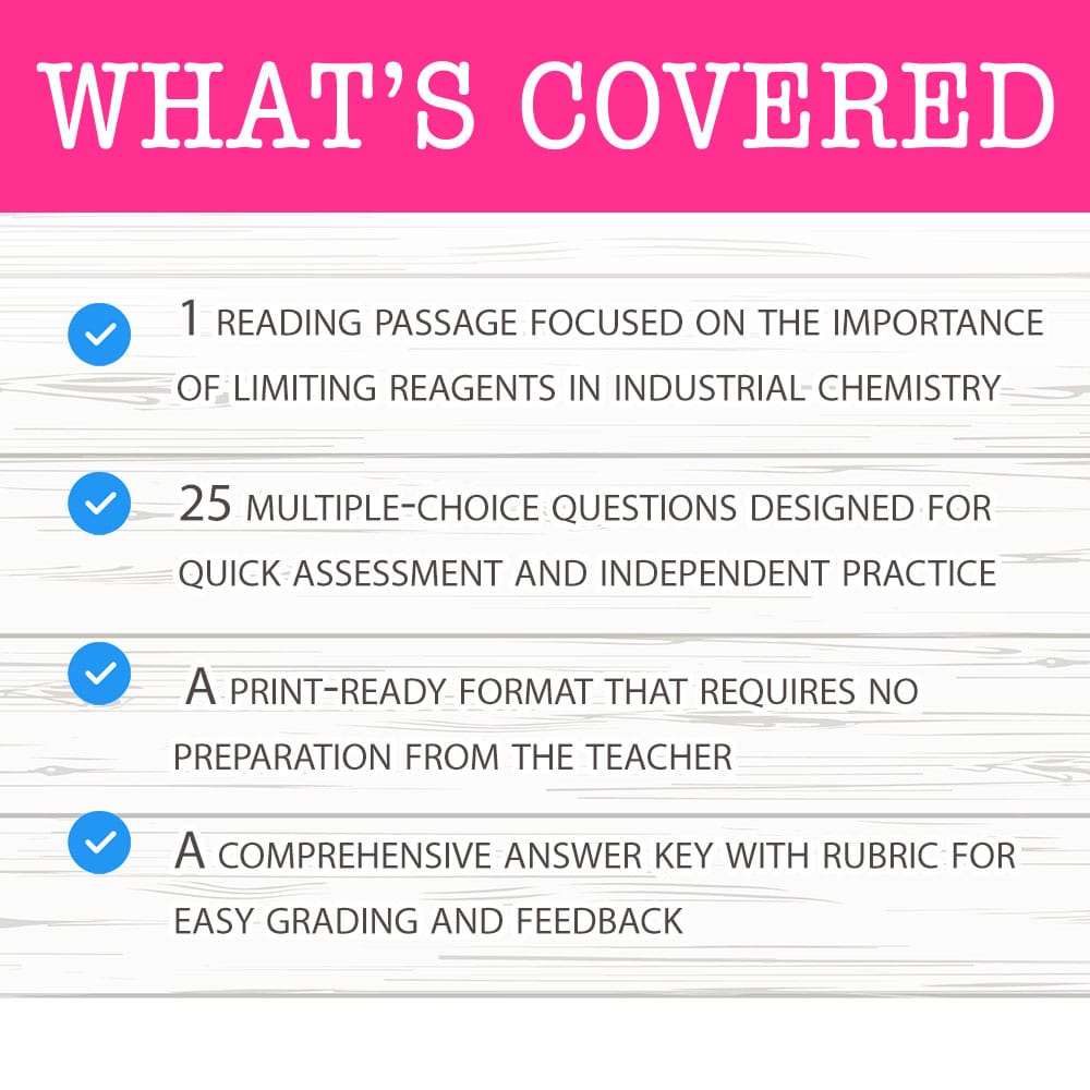Grade 11 Science worksheet mcq paper worksheet — Grade 11 Science — Worksheet MCQ Paper for Mastering Limiting Reagents —…