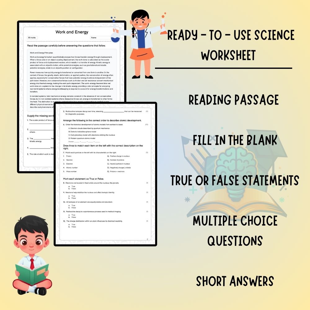 Grade 11 Science worksheet worksheet — Grade 11 Science | Work and Energy Worksheet (PDF) – Ontario Curriculum — page 2