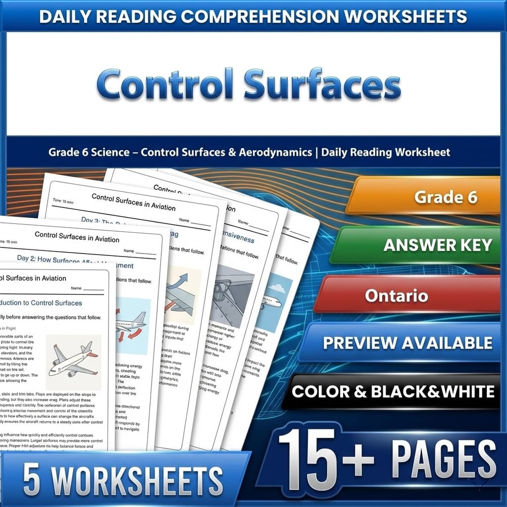 Flight Science Grade 6 Daily Reading Worksheets Bundle | Ontario — included worksheet 8
