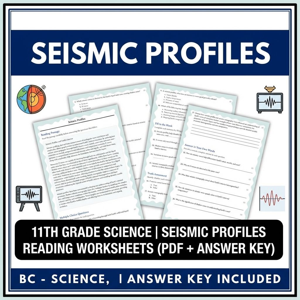 11th Grade Science | Seismic Profiles Reading Worksheets (PDF + Answer Key)
