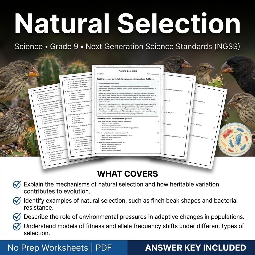 Grade 9 Science Worksheet Bundle | Physics, Biology, Earth & Energy Topics — included worksheet 43