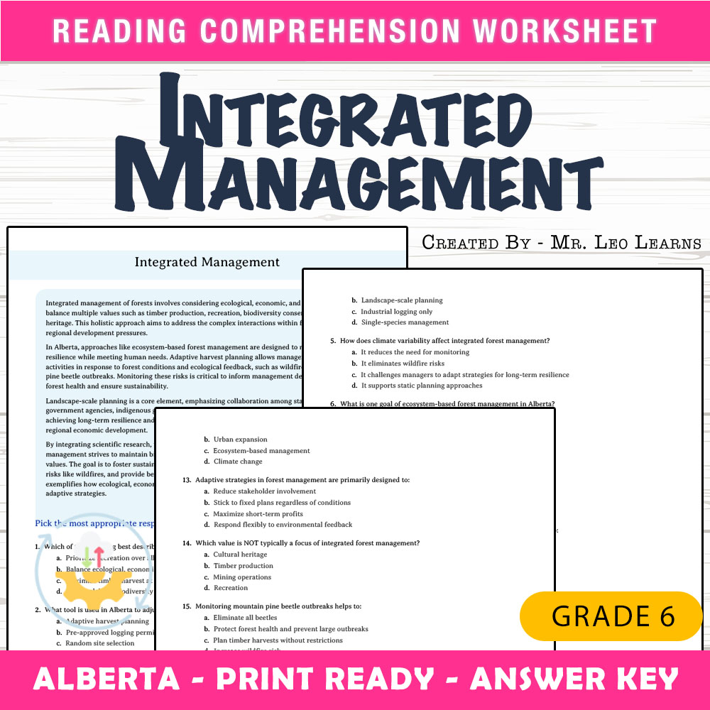 Grade 6 Science worksheet mcq paper worksheet — Grade 6 Science — Worksheet MCQ Paper for Mastering Integrated Management…
