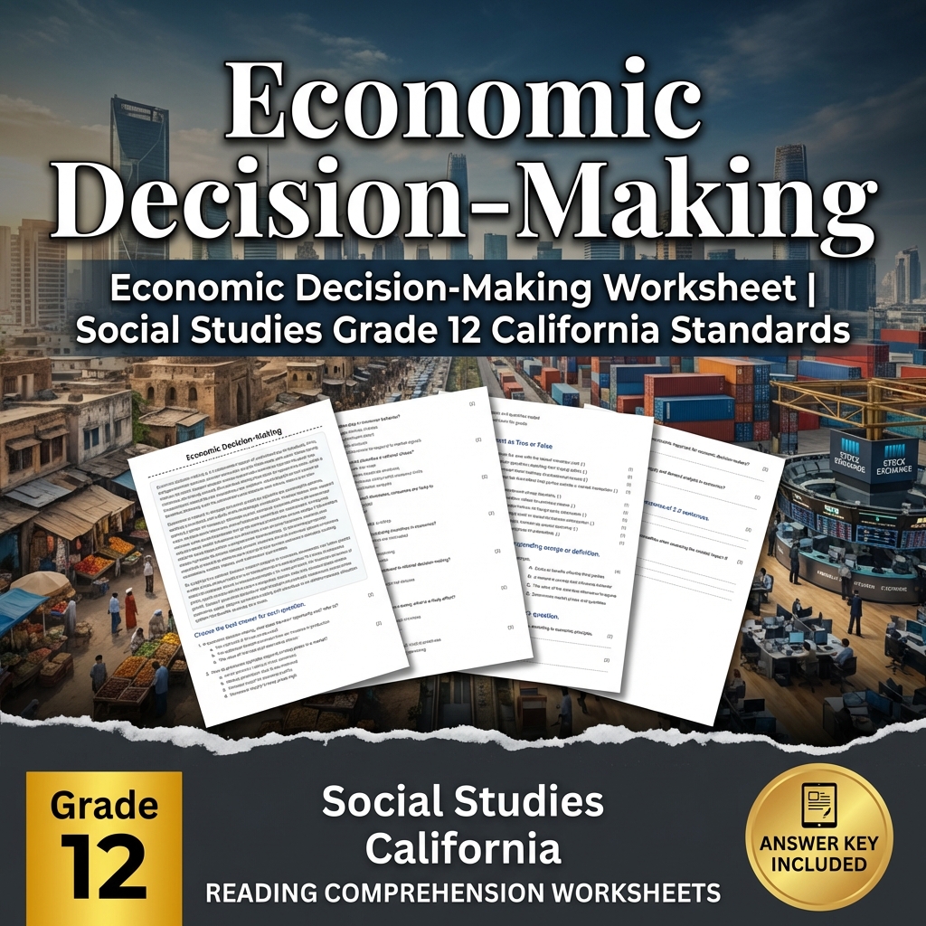 Economic Decision-Making Worksheet | Social Studies Grade 12 California 