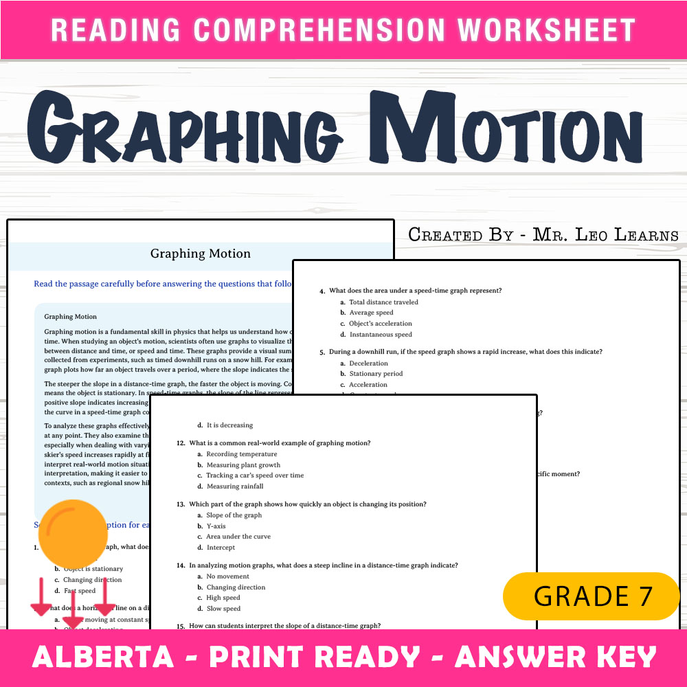 Grade 7 Science worksheet mcq paper worksheet — Grade 7 Science — Graphing Motion Worksheet MCQ Paper for Mastery — page 1