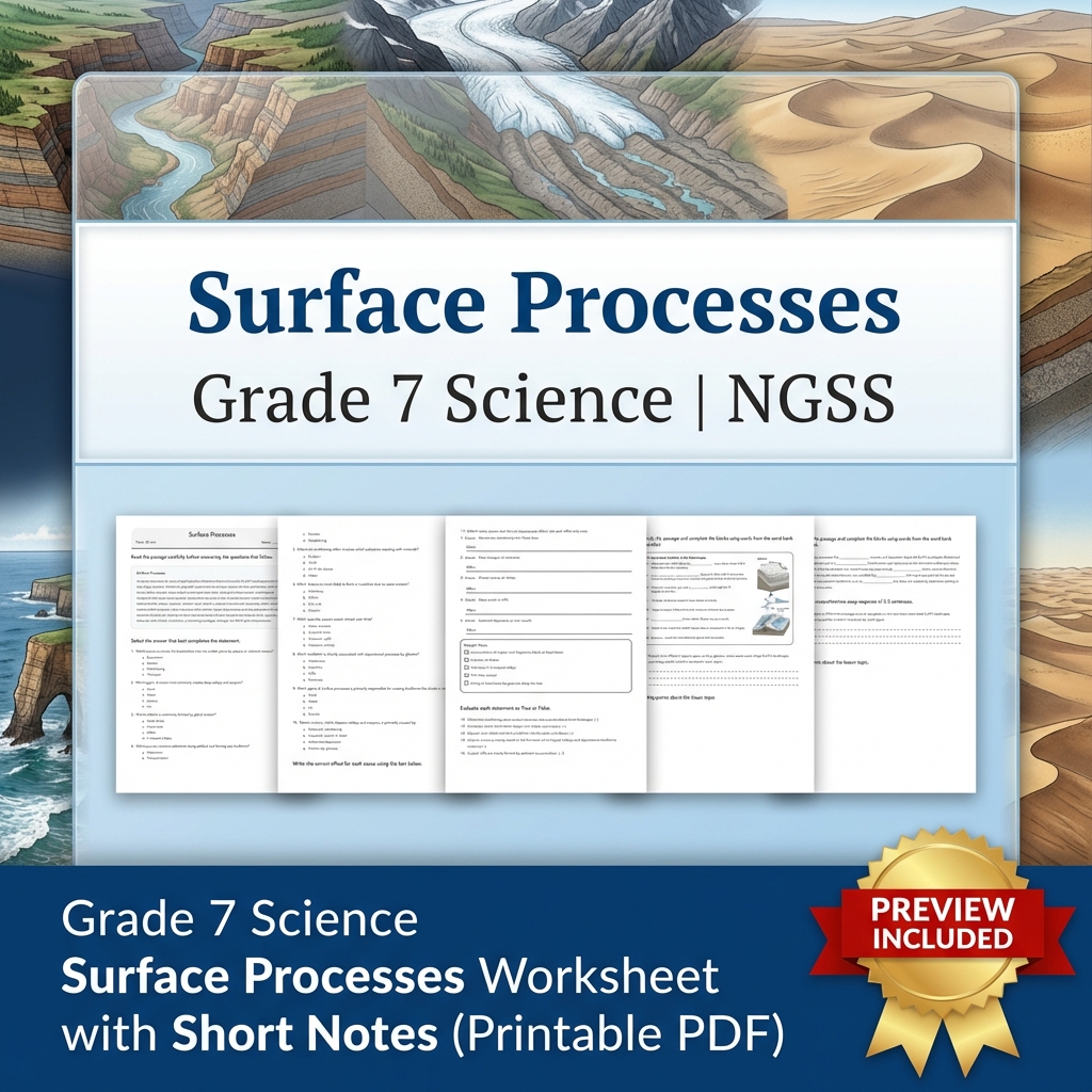 Grade 7 Science | Earth's Systems Unit Worksheets Pack – NGSS Aligned — included worksheet 5