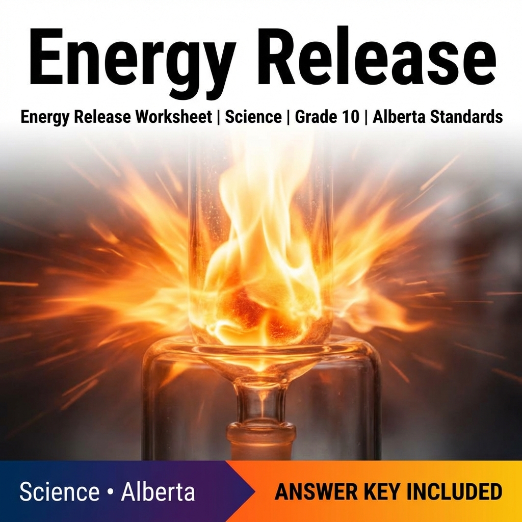 Energy Release Worksheet | Science | Grade 10 | Alberta Standards