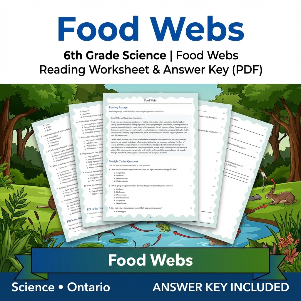 Grade 6 Science Unit Bundle – Ecosystems, Biodiversity & Environmental Impact — included worksheet 9