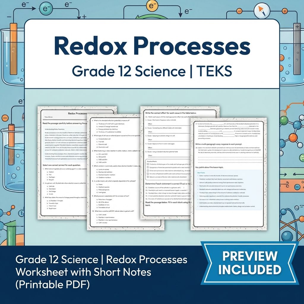 Grade 12 Science Unit Bundle | Atomic Structure, Thermochemistry & More  — included worksheet 9