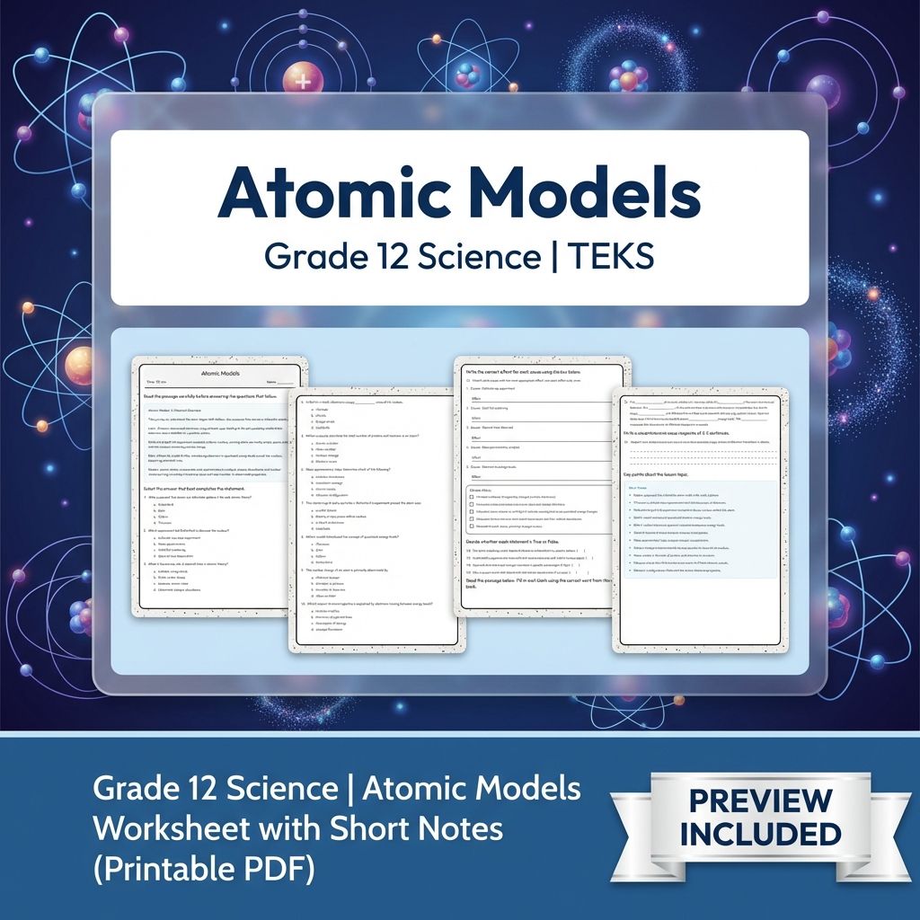 Grade 12 Science Unit Bundle | Atomic Structure, Thermochemistry & More  — included worksheet 10