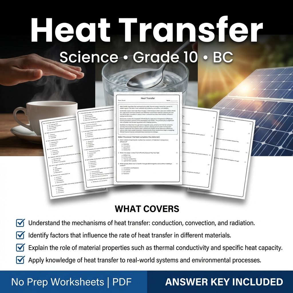 10th Grade Science | Heat Transfer Worksheet & Answer Key (Printable PDF)