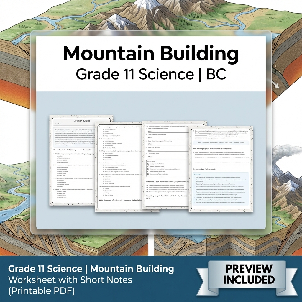 Grade 11 Science Full Year Bundle | Atomic Theory, Biology, Motion & Energy Worksheets — included worksheet 46