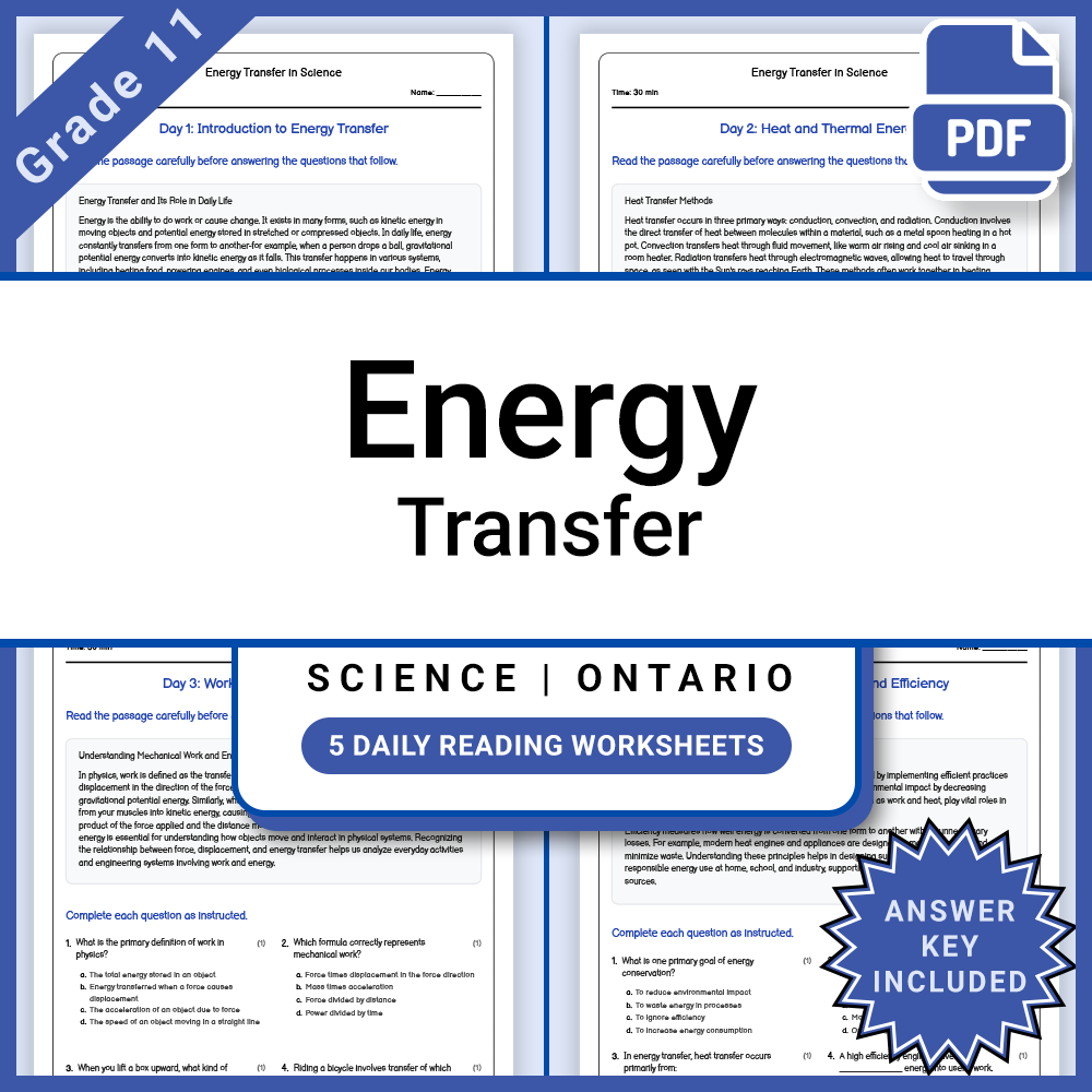 Grade 11 Science Lesson Bundle: Comprehensive Ontario Curriculum Resources — included worksheet 9