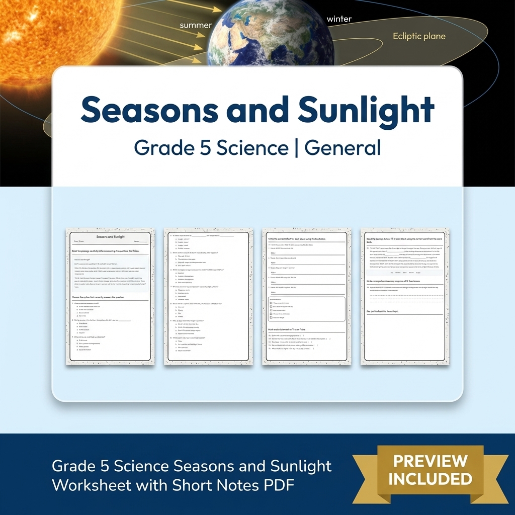 Grade 5 Science Lesson Group: Water Cycles, Seasons, and Earth Materials — included worksheet 4