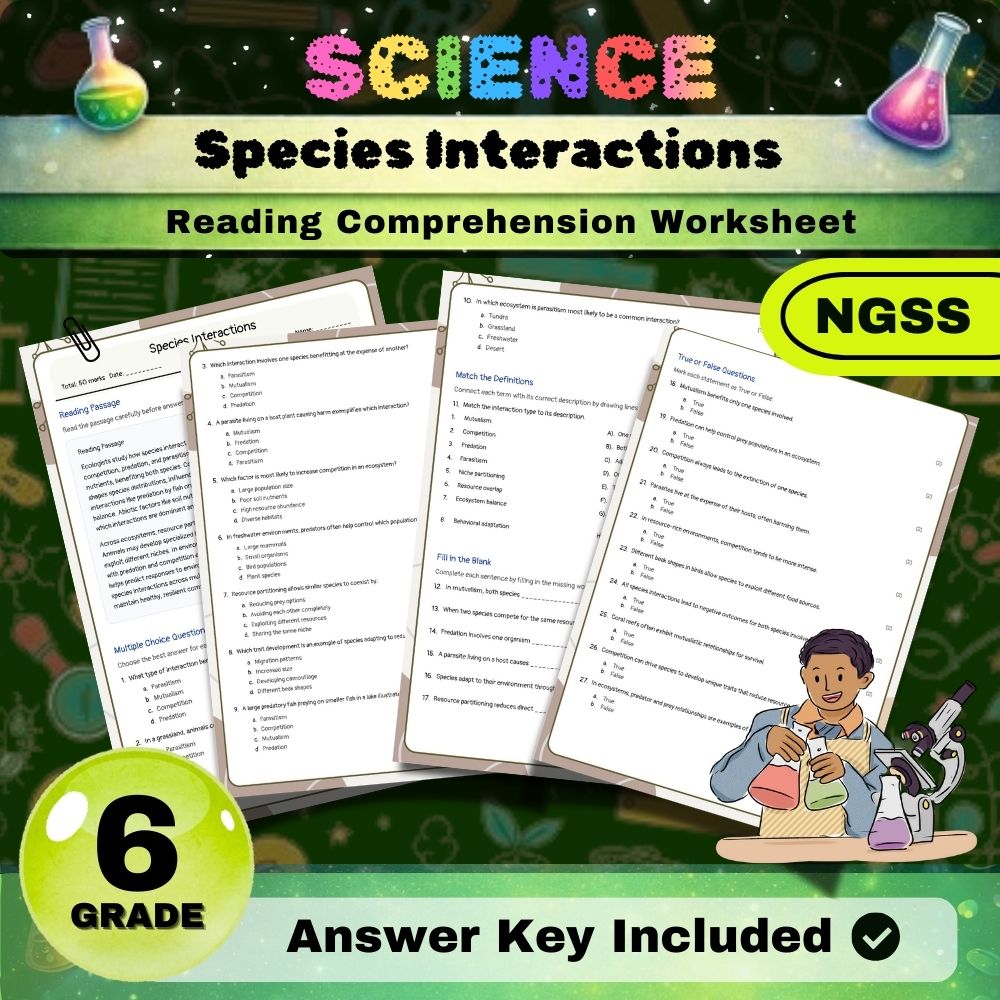 Grade 6 Science Worksheets Bundle | NGSS-Aligned — included worksheet 34