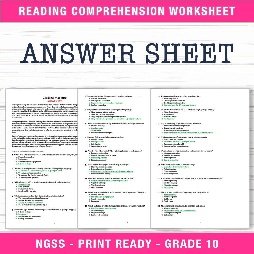 Grade 10 Science worksheet worksheet — Grade 10 Science | Geologic Mapping Worksheet (PDF + Answer Key) — page 2