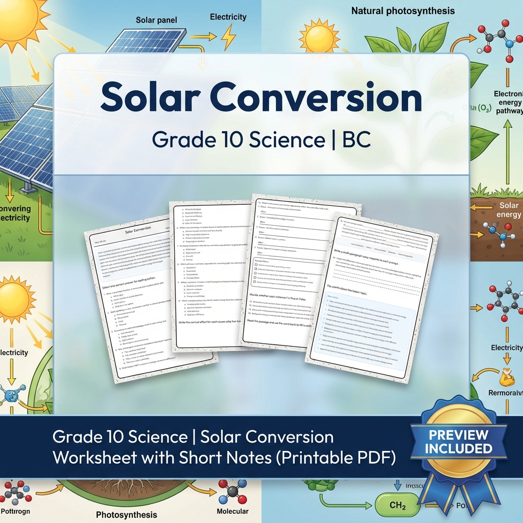 Grade 10 Science Bundle | Physics, Energy & Forces | Full Year Curriculum — included worksheet 44