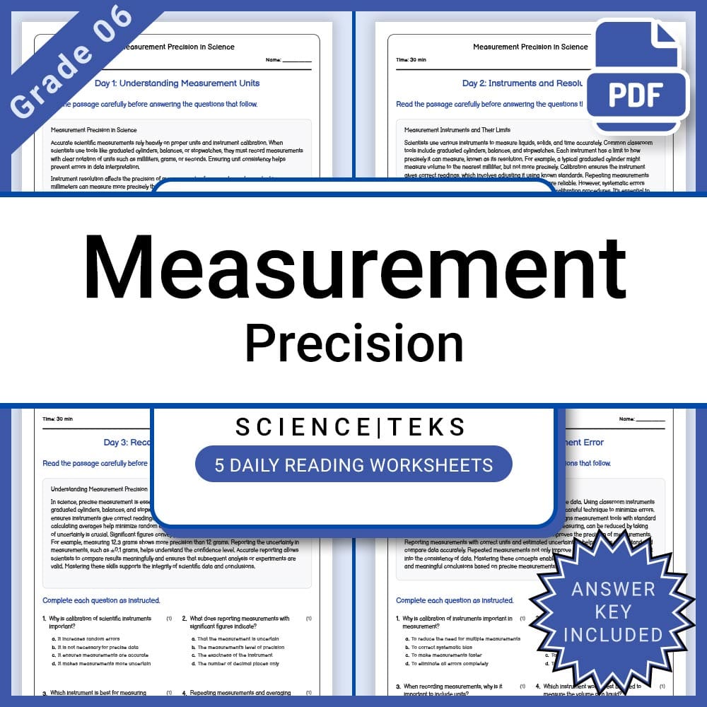 Grade 6 Science Lesson Group Bundle TEKS Standards — included worksheet 9