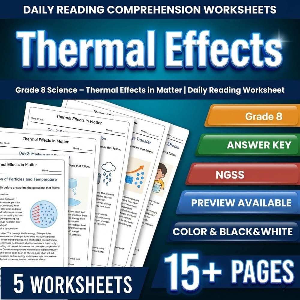 Grade 8 Science – Thermal Effects in Matter | Daily Reading Worksheet