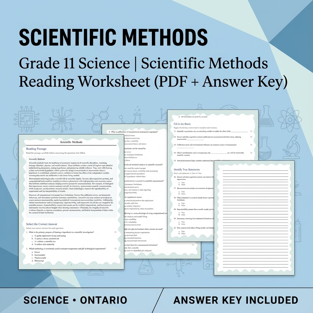 Grade 11 Science Bundle | Waves, Ecology, Physics & More (Answer Keys) — included worksheet 48