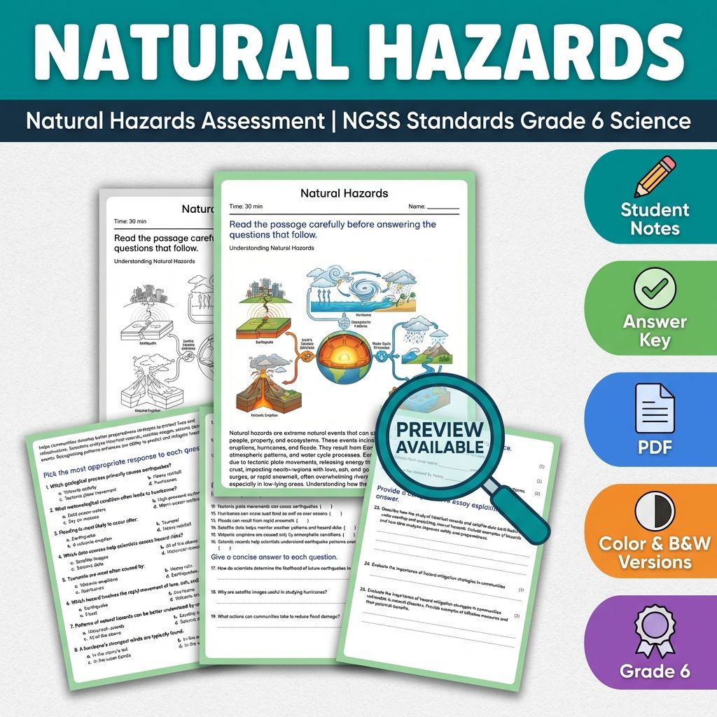Grade 6 Science Full Year Bundle | NGSS Assessment Resources (Printable) — included worksheet 36