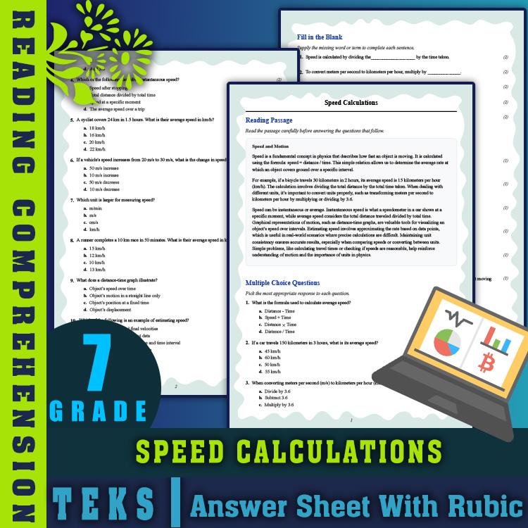 Grade 7 Science reading worksheets worksheet — 7th Grade Science | Speed Calculations Reading Worksheet & Answer Key PDF —…